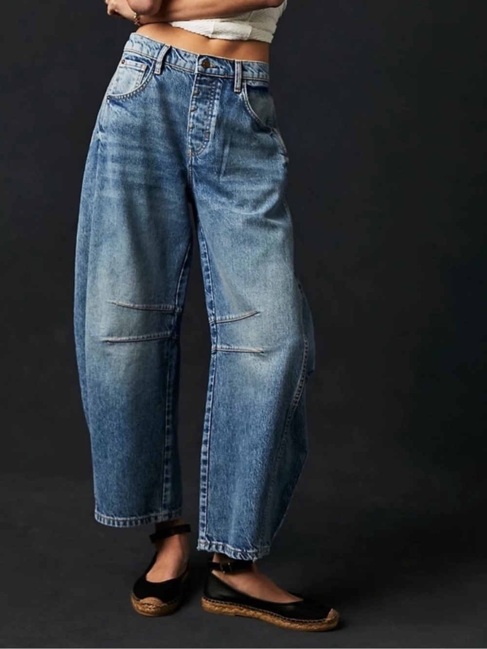 Free People We The Free Good Luck Mid-Rise Barrel Jeans - Picture 7 of 9